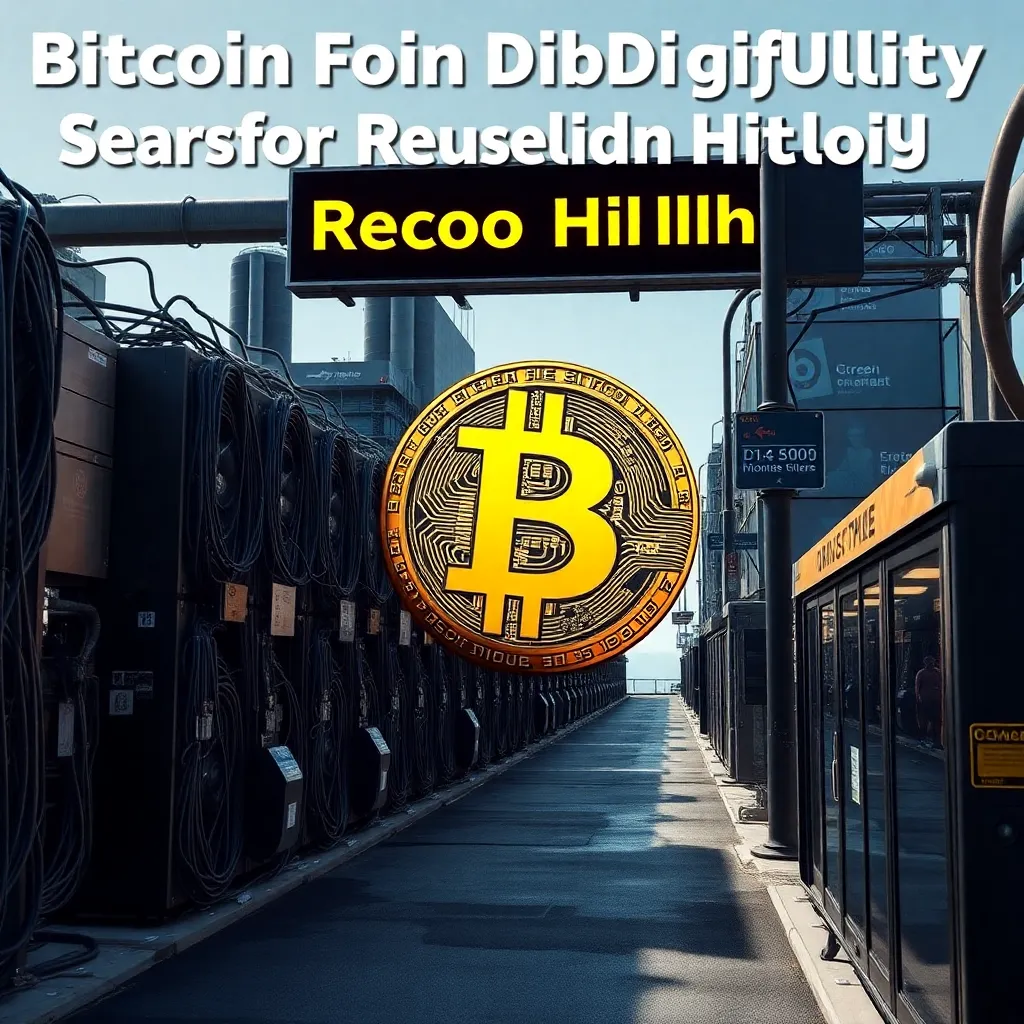 Bitcoin Mining Difficulty Soars to Record High